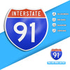 Interstate 91 Road Sign Replica – Personalized Travel Sign | Home & Office Wall Decor (8.54” x 8.53”)