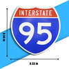 Interstate 95 Road Sign Replica – Personalized Travel Sign | Home & Office Wall Decor (8.54” x 8.53”)