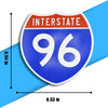 Interstate 96 Road Sign Replica – Personalized Travel Sign | Home & Office Wall Decor (8.54” x 8.53”)
