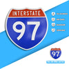 Interstate 97 Road Sign Replica – Personalized Travel Sign | Home & Office Wall Decor (8.54” x 8.53”)