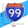 Interstate 99 Road Sign Replica – Personalized Travel Sign | Home & Office Wall Decor (8.54” x 8.53”)