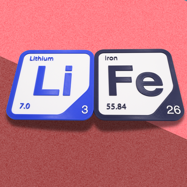 Periodic Table Word Sign - 'LIFE' (Lithium + Iron) - 5.63 in x 5.63 - Durable & Eco-Friendly STEM Decor