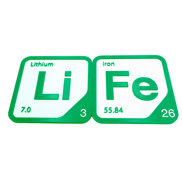 Periodic Table Word Sign - 'LIFE' (Lithium + Iron) - 5.63 in x 5.63 - Durable & Eco-Friendly STEM Decor