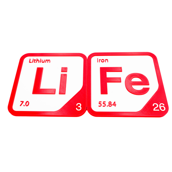 Periodic Table Word Sign - 'LIFE' (Lithium + Iron) - 5.63 in x 5.63 - Durable & Eco-Friendly STEM Decor