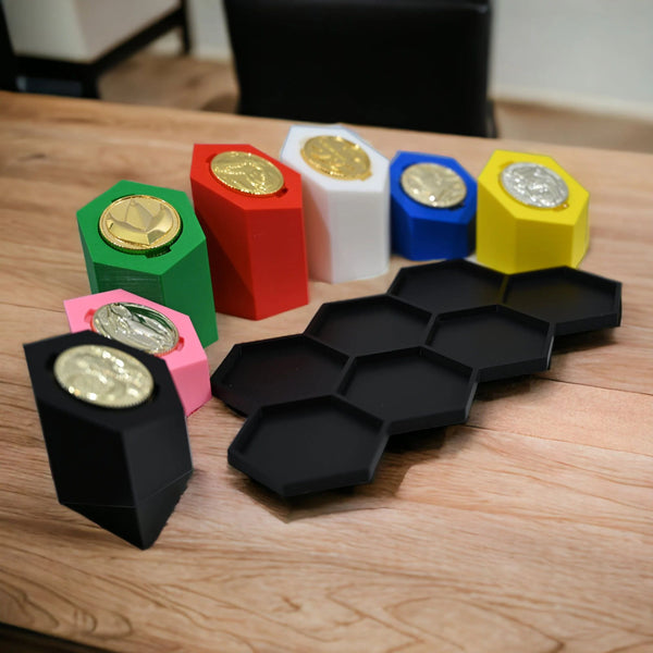 Mighty Power Rangers Coin Holder Stands - Display & Organize