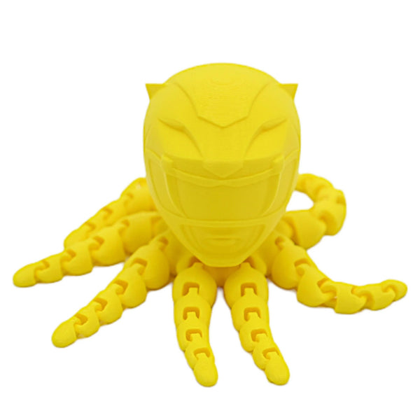 Mighty Morphin Octo Power Rangers | Articulated Fidget Toy Gift | Yellow Edition