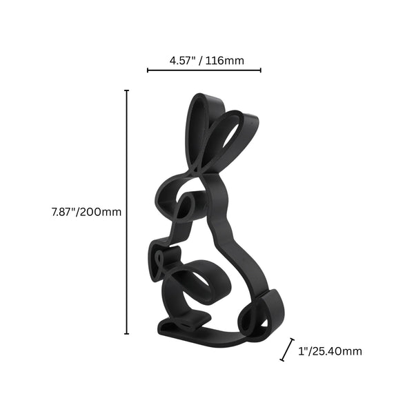 Perching Rabbit Sculpture, Minimalist Line Art Rabbit, Whimsical Bunny Home Decor, Modern Hobbies, Desk Line Art for Animal Lovers