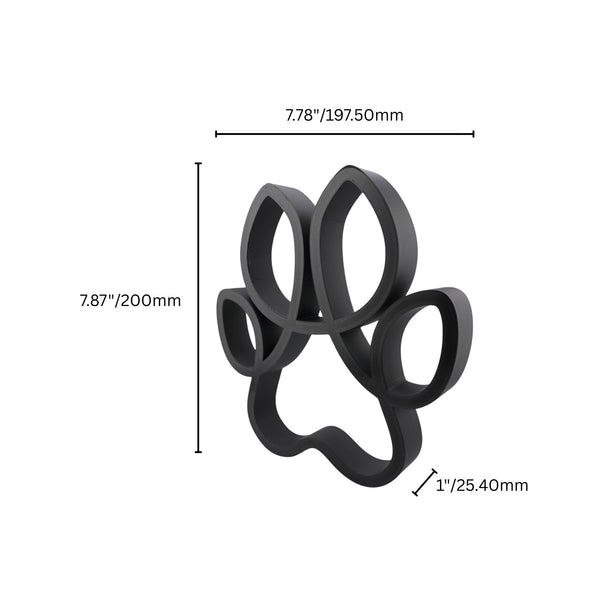 Curved Canine Paw Sculpture, Minimalist Line Art, Dog Paw Silhouette Decor, Pet Lover Gift, Home Decor, Modern Hobbies, Desk Line Art