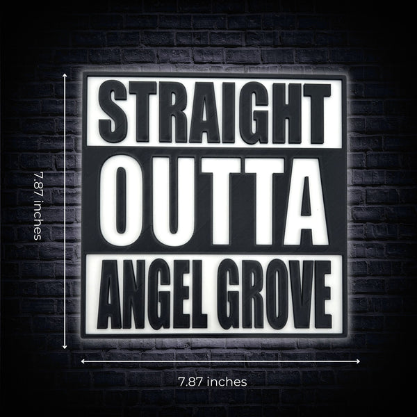 Straight Outta Angel Grove Sign – Bold and Fun Decor for Fans, Collectors, and Nostalgia Enthusiasts