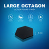 Large Octagon Action Figure Stands – Durable Display Set in Matte White or Black, Individual Heights or Full Set Available