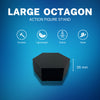Large Octagon Action Figure Stands – Durable Display Set in Matte White or Black, Individual Heights or Full Set Available