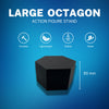 Large Octagon Action Figure Stands – Durable Display Set in Matte White or Black, Individual Heights or Full Set Available