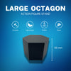Large Octagon Action Figure Stands – Durable Display Set in Matte White or Black, Individual Heights or Full Set Available
