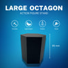 Large Octagon Action Figure Stands – Durable Display Set in Matte White or Black, Individual Heights or Full Set Available