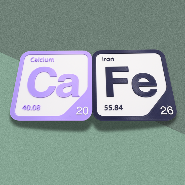 Periodic Table Word Sign - 'CAFE' (Calcium + Iron) - 5.63 in x 5.63 - Durable & Eco-Friendly STEM Decor