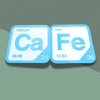 Periodic Table Word Sign - 'CAFE' (Calcium + Iron) - 5.63 in x 5.63 - Durable & Eco-Friendly STEM Decor