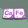 Periodic Table Word Sign - 'CAFE' (Calcium + Iron) - 5.63 in x 5.63 - Durable & Eco-Friendly STEM Decor