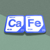 Periodic Table Word Sign - 'CAFE' (Calcium + Iron) - 5.63 in x 5.63 - Durable & Eco-Friendly STEM Decor