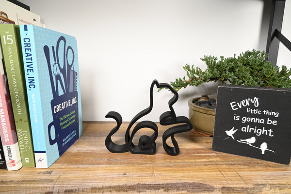 Cat Pawing Sculpture, Minimalist Line Art Cat, Elegant Cat Home Decor, Modern Hobbies and Desk Line Art for Cat Lovers