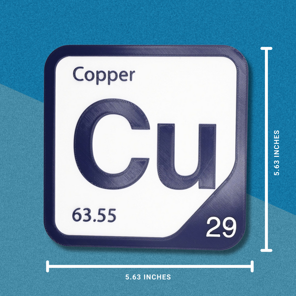 Periodic Table Word Sign - 'CUTE' (Copper + Tellurium) - 5.63 in x 5.63 - Durable & Eco-Friendly STEM Decor
