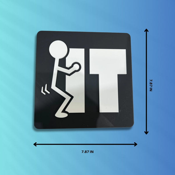 Adult Humor "F IT" Home Decor Sign – Playful Office Wall Accent and Gift Idea
