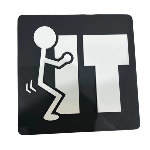 Adult Humor "F IT" Home Decor Sign – Playful Office Wall Accent and Gift Idea