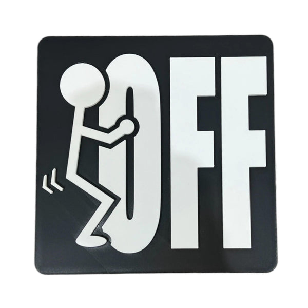 Adult Humor "F OFF" Home Decor Sign – Playful Office Wall Accent and Gift Idea