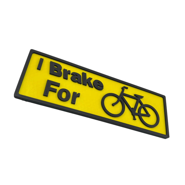 I Brake for Bicycles - 9x3 Inch Road Safety Sign - High Visibility Yellow & Black Cyclist Alert