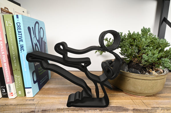 Side Kick Sculpture, Minimalist Line Art Karate Kick,Martial Arts Home Decor, Modern Hobbies and Desk Line Art for Karate Enthusiasts