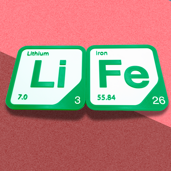 Periodic Table Word Sign - 'LIFE' (Lithium + Iron) - 5.63 in x 5.63 - Durable & Eco-Friendly STEM Decor