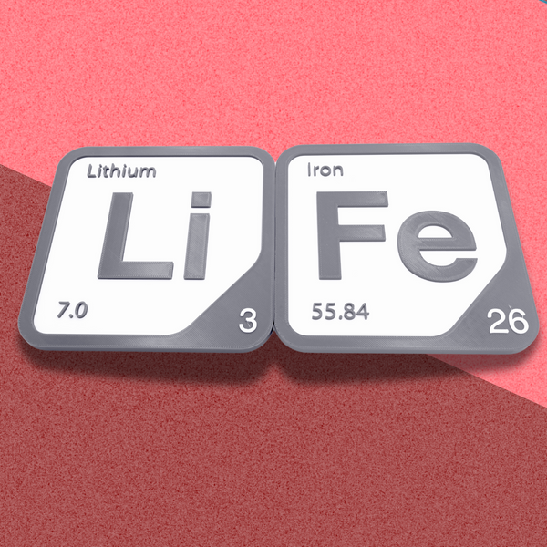 Periodic Table Word Sign - 'LIFE' (Lithium + Iron) - 5.63 in x 5.63 - Durable & Eco-Friendly STEM Decor