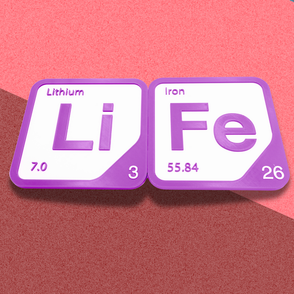 Periodic Table Word Sign - 'LIFE' (Lithium + Iron) - 5.63 in x 5.63 - Durable & Eco-Friendly STEM Decor