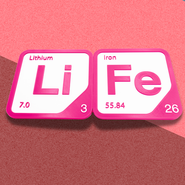 Periodic Table Word Sign - 'LIFE' (Lithium + Iron) - 5.63 in x 5.63 - Durable & Eco-Friendly STEM Decor