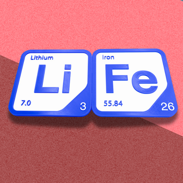 Periodic Table Word Sign - 'LIFE' (Lithium + Iron) - 5.63 in x 5.63 - Durable & Eco-Friendly STEM Decor