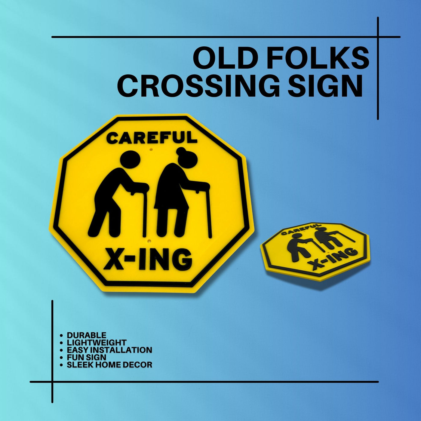Old Folks Crossing Novelty Sign – product image 2