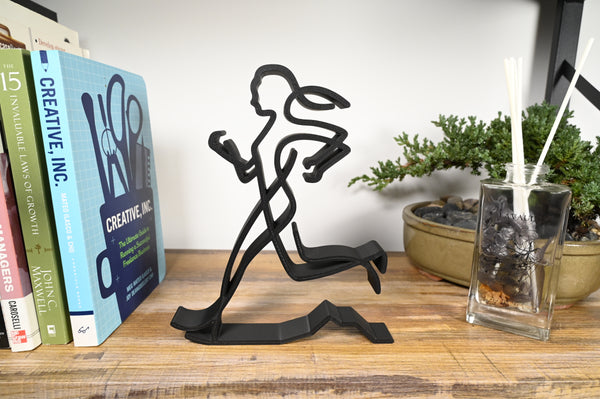 Abstract Female Runner, Minimalist Line Art Athlete, Female Running Silhouette Home Decor, Modern Hobbies and Desk Line Art