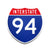 Interstate 94 Number Only road sign replica front view