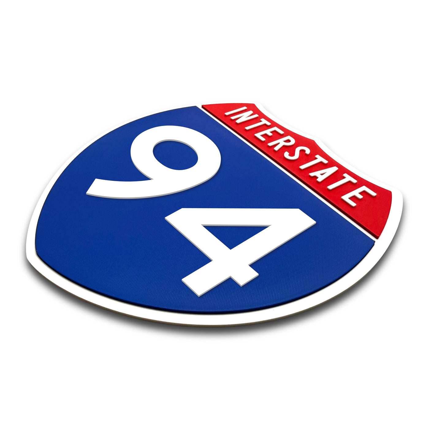 Interstate 94 Number Only road sign replica three quarter view