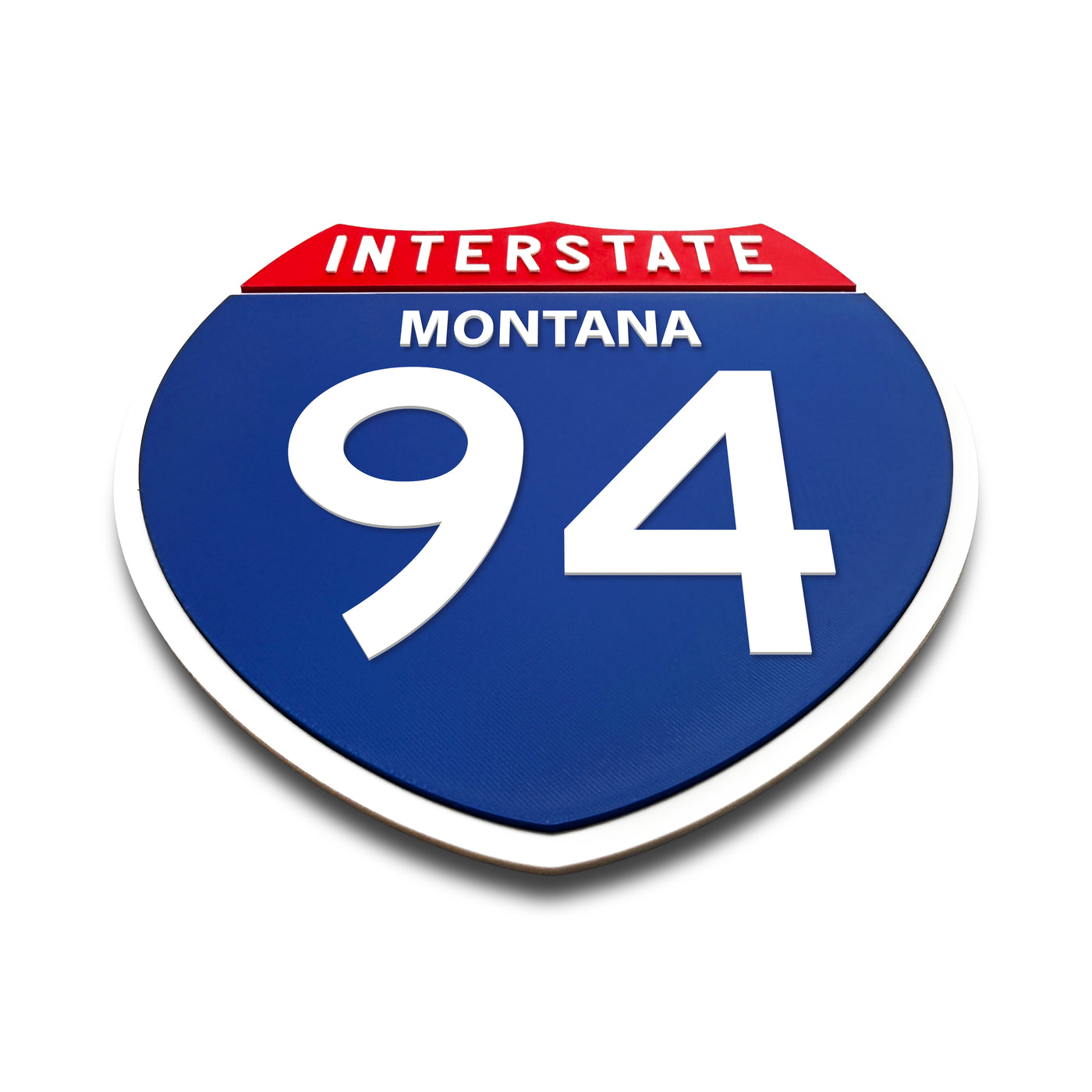 Interstate 94 Montana road sign replica flat view
