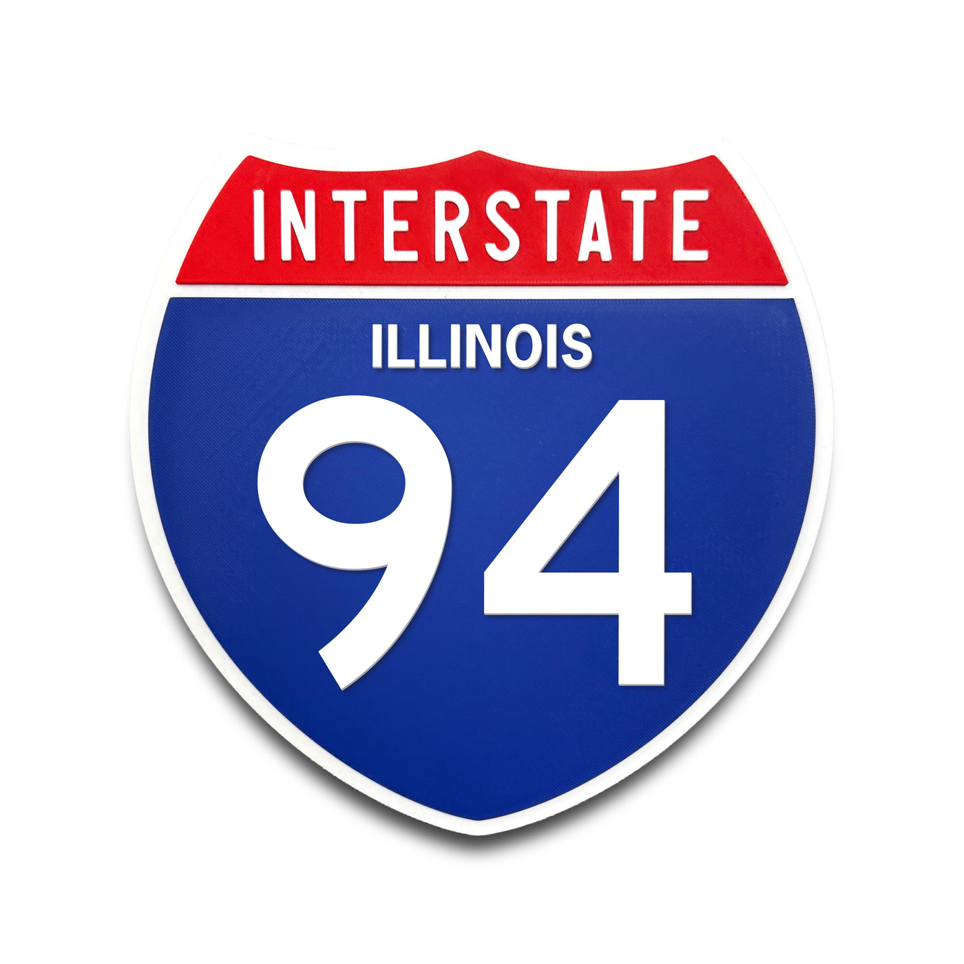 Interstate 94 Illinois road sign replica front view
