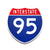 Interstate 95 Number Only road sign replica front view