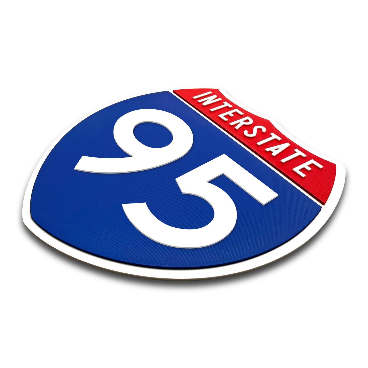 Interstate 95 Number Only road sign replica three quarter view