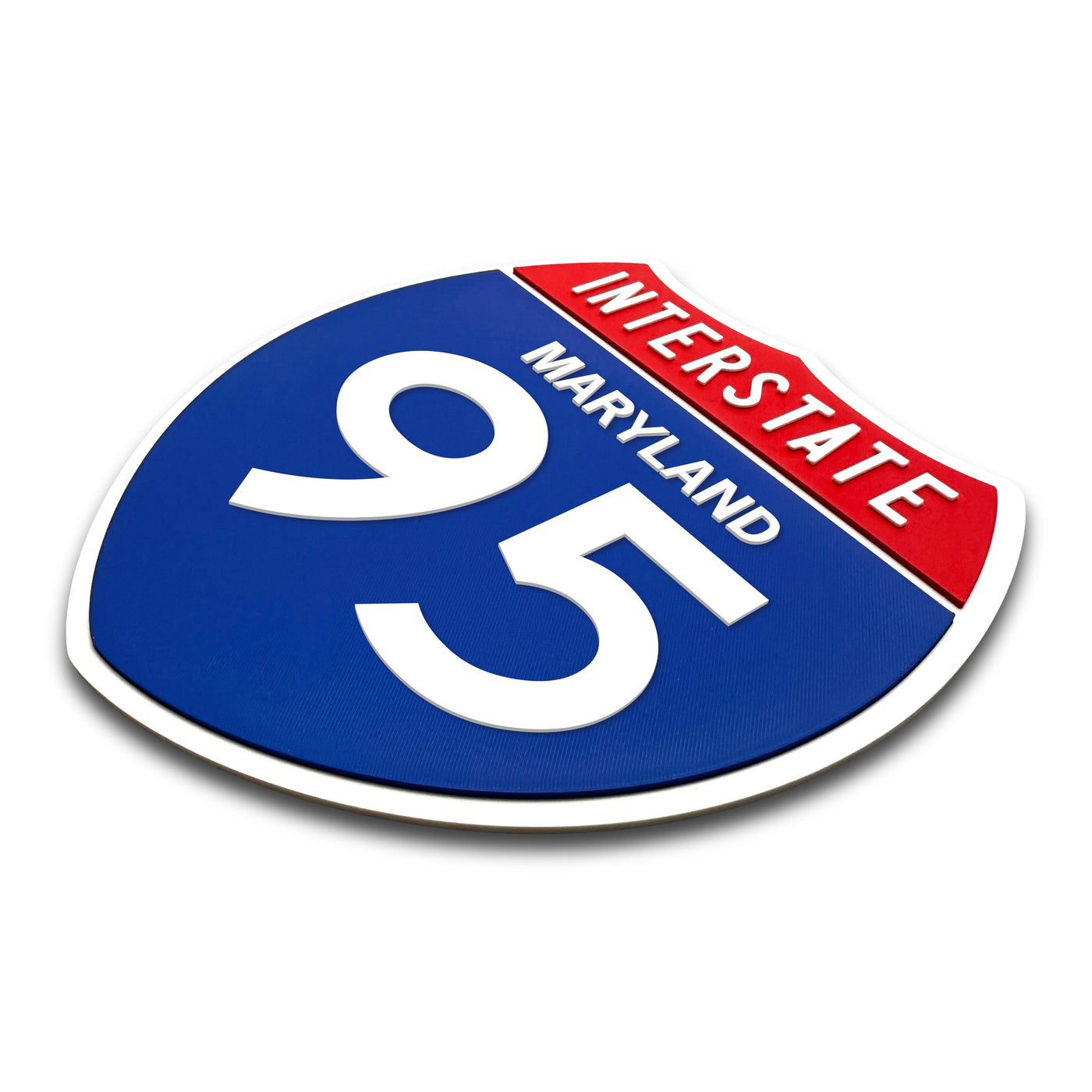 Interstate 95 Maryland road sign replica three-quarter view