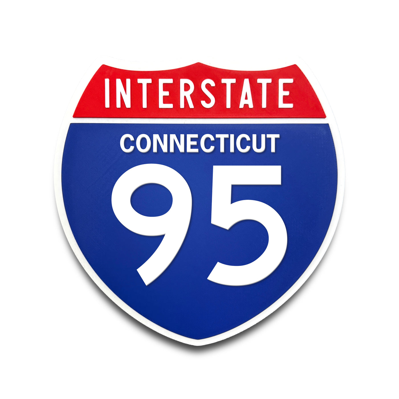 Interstate 95 Connecticut road sign replica front view