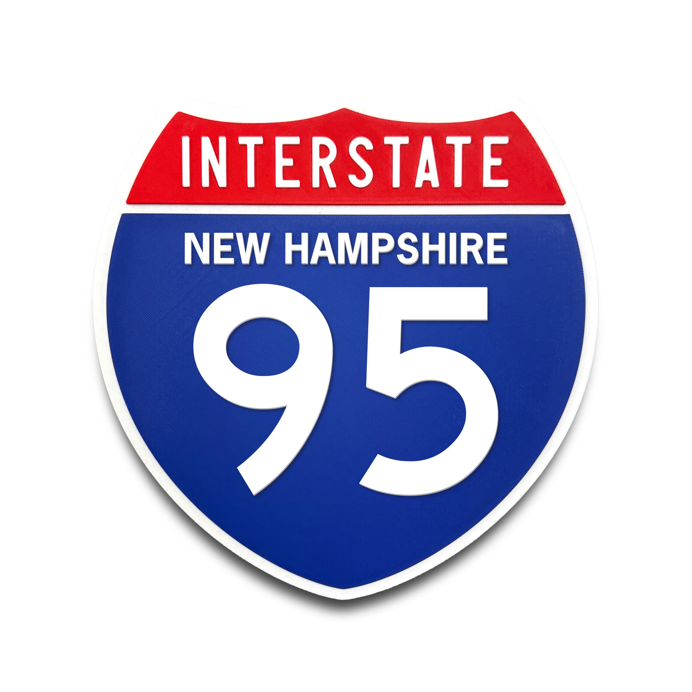 Interstate 95 New Hampshire road sign replica front view