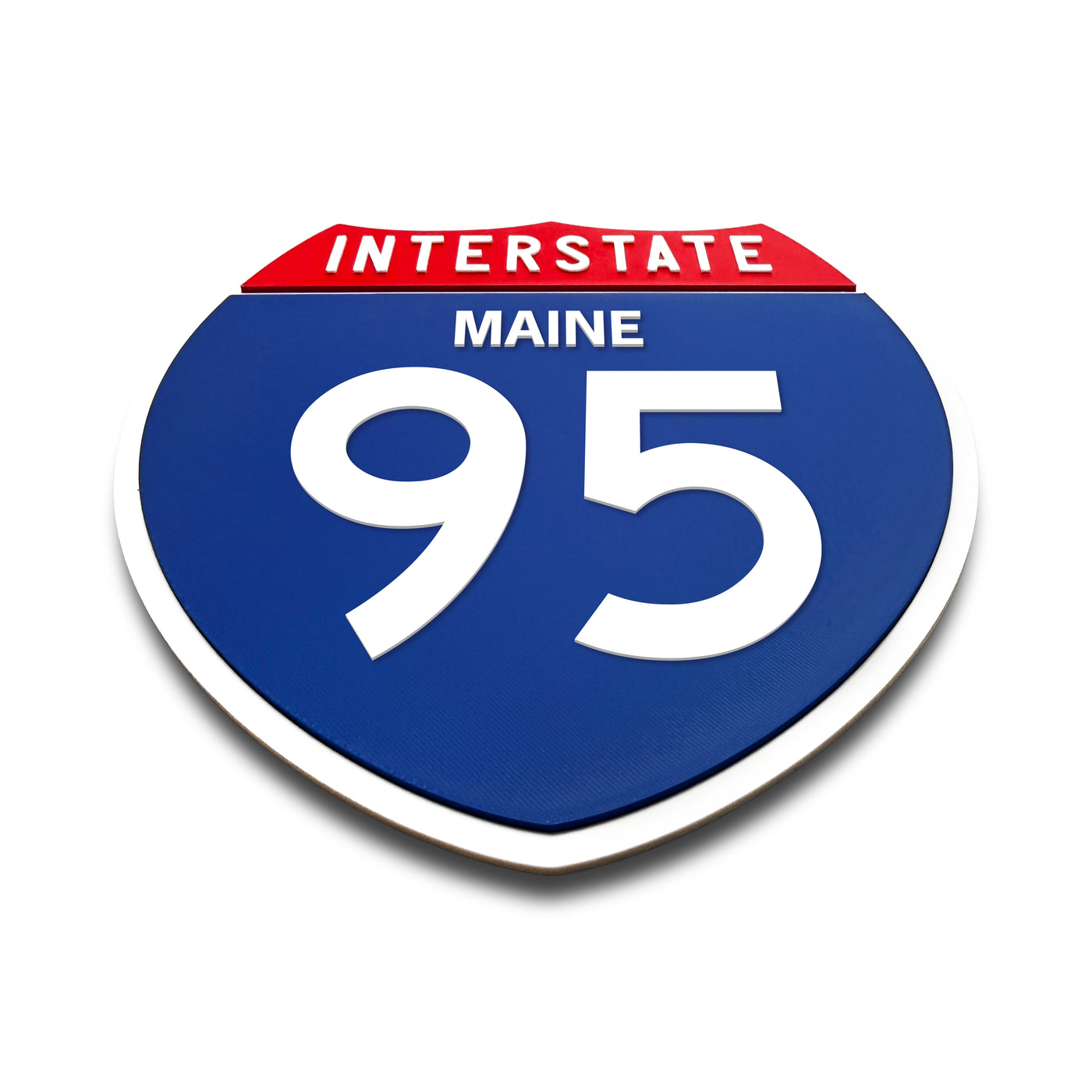 Interstate 95 Maine road sign replica flat view
