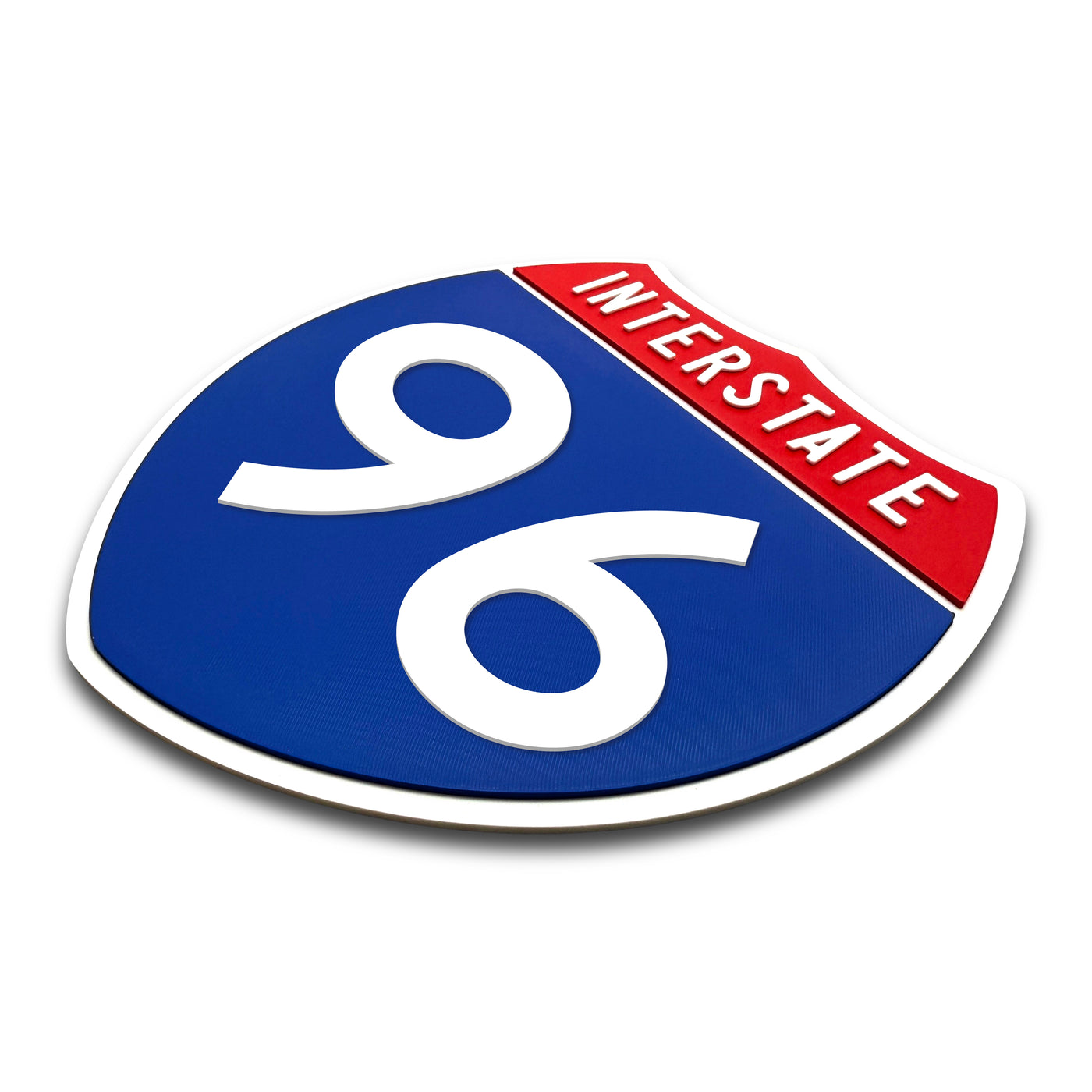 Interstate 96 Number Only road sign replica three quarter view