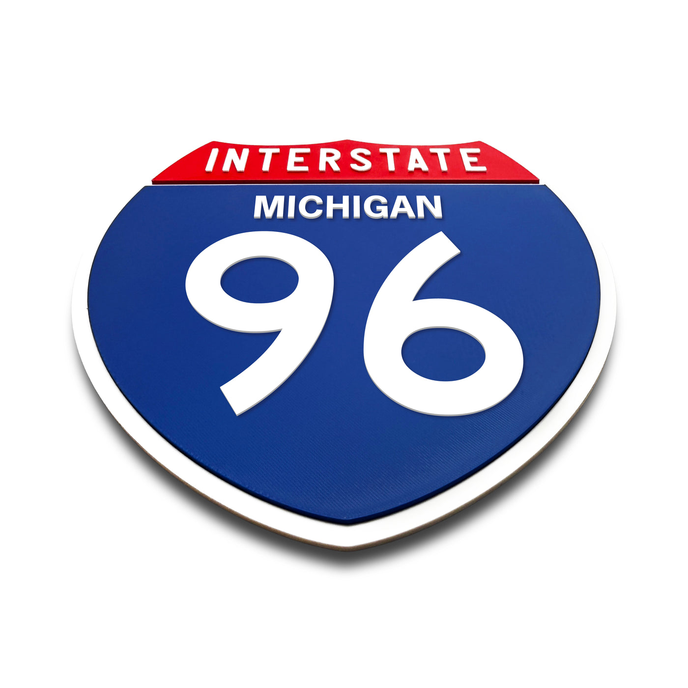 Interstate 96 Michigan road sign replica flat view