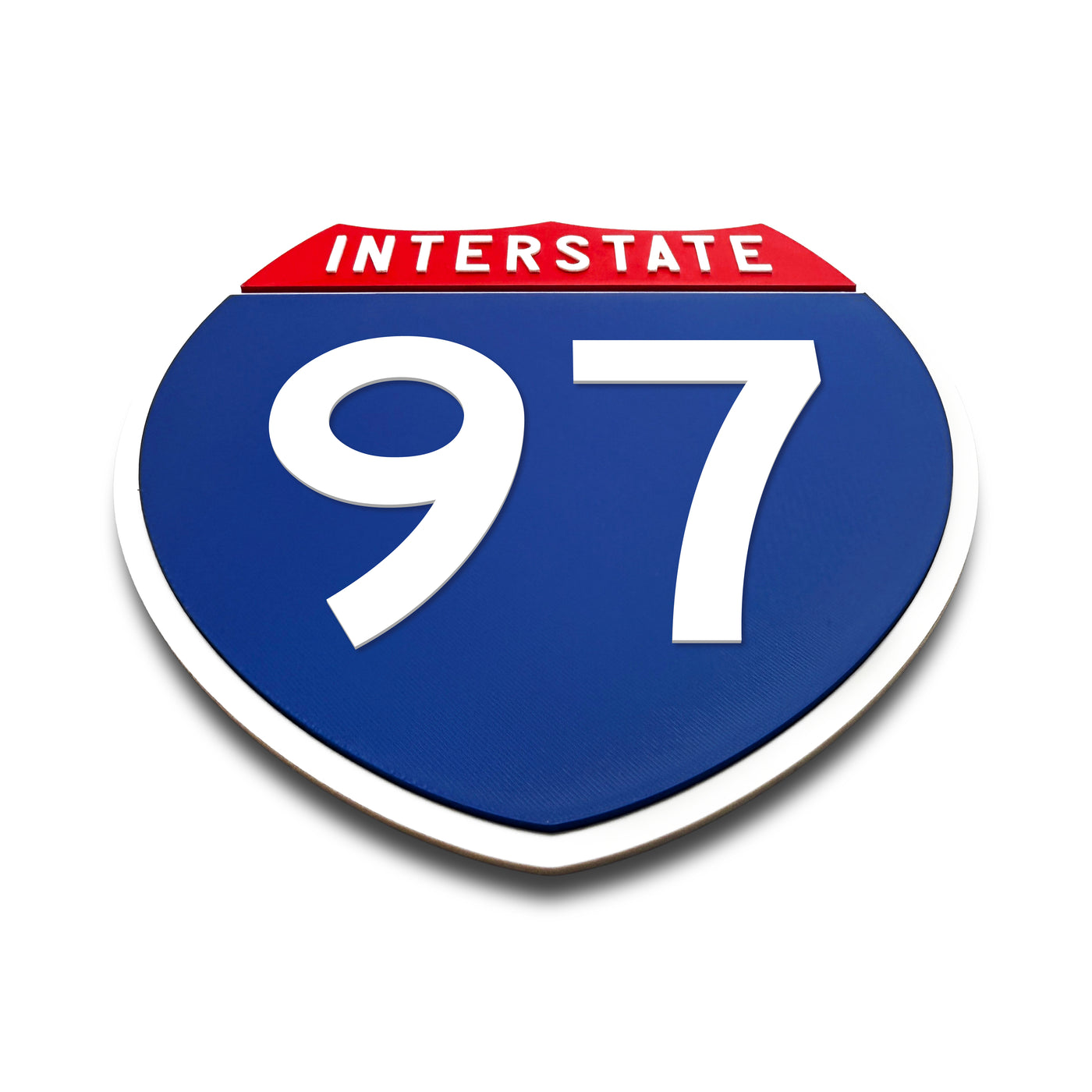 Interstate 97 Number Only road sign replica flat view