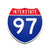 Interstate 97 Number Only road sign replica front view